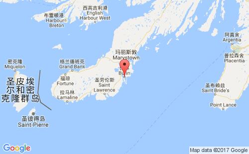 加拿大海運港口布林burin港口地圖