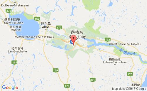 加拿大海運(yùn)港口希庫提米chicoutimi港口地圖