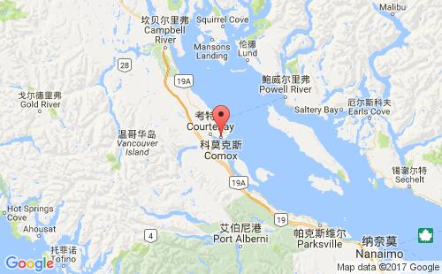 加拿大海運(yùn)港口科莫克斯comox港口地圖