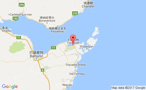 加拿大海運(yùn)港口卡拉凱特caraquet港口地圖