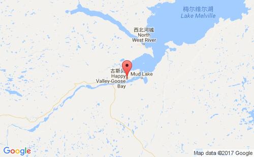 加拿大海運(yùn)港口古斯灣goose bay港口地圖