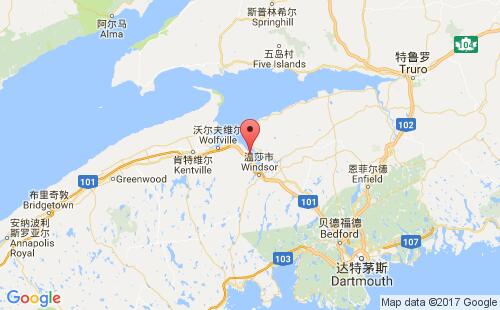 加拿大海運(yùn)港口漢茨波特hantsport港口地圖