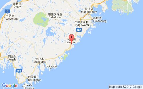 加拿大海運(yùn)港口利物浦liverpool,ca港口地圖