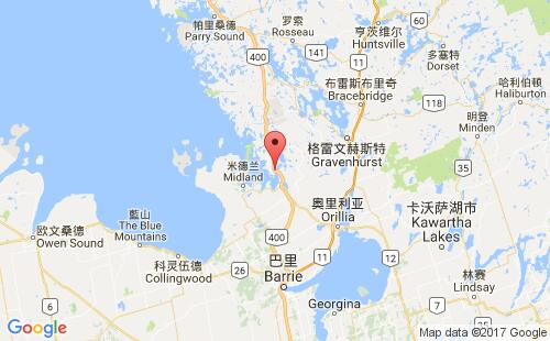 加拿大海運港口塞文港port severn,on港口地圖