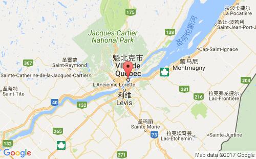 加拿大海運港口魁北克quebec city,qc港口地圖