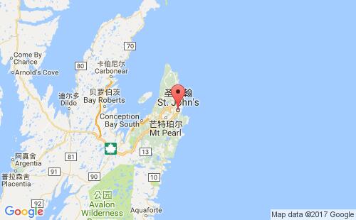 加拿大海運(yùn)港口圣約翰斯st. johns,nl港口地圖