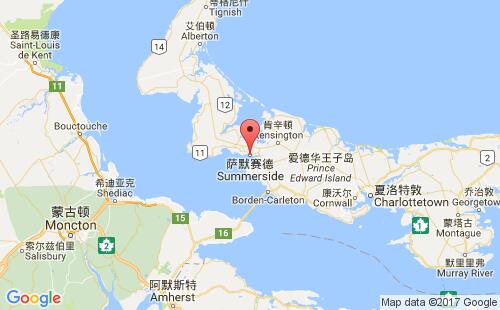 加拿大海運港口薩默塞德summerside港口地圖