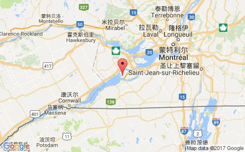加拿大海運(yùn)港口瓦利菲爾德valleyfield港口地圖