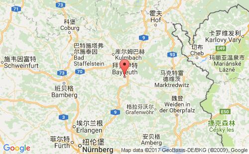 德國港口拜羅伊特bayreuth港口地圖