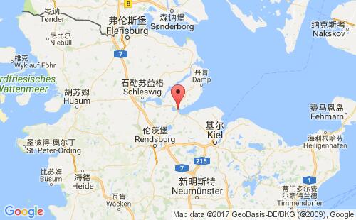 德國(guó)港口?？细柕耬ckernforde港口地圖