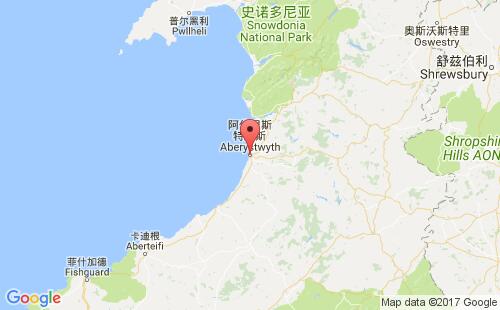英國港口阿伯里斯特威斯aberystwyth港口地圖