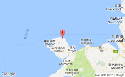 英國(guó)港口阿姆盧赫amlwch港口地圖