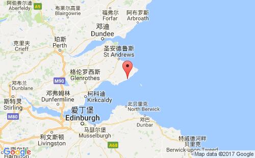 英國港口安斯特拉瑟anstruther港口地圖