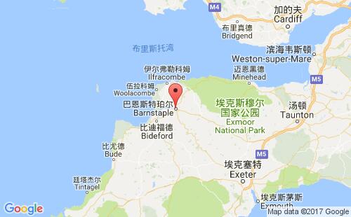 英國港口巴恩斯特珀爾barnstaple港口地圖
