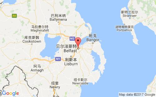 英國港口貝爾法斯特belfast港口地圖