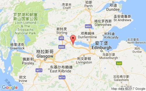 英國港口格蘭杰默斯grangemouth港口地圖
