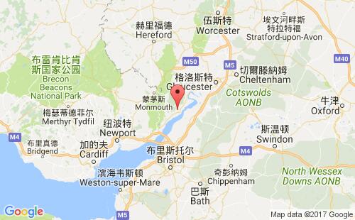 英國(guó)港口利德尼lydney港口地圖