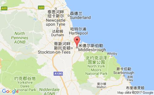 英國港口米德爾斯伯勒middlesbrough港口地圖