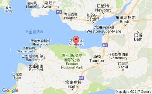 英國港口邁恩黑德minehead港口地圖