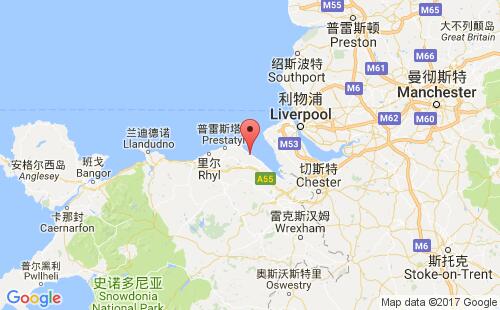 英國港口莫斯廷mostyn港口地圖