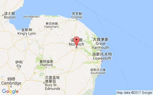 英國港口諾里奇norwich港口地圖