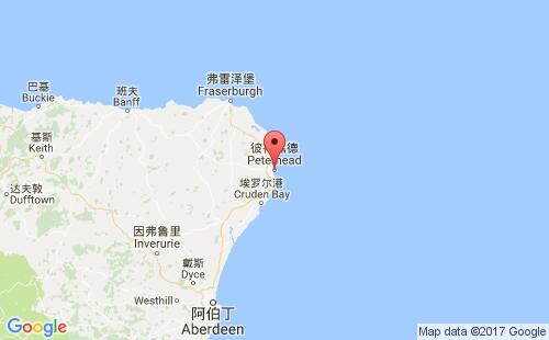 英國港口彼得黑德peterhead港口地圖