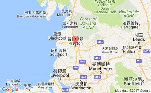 英國(guó)港口普雷斯頓preston港口地圖