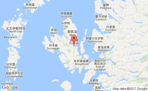 英國(guó)港口波特里portree港口地圖