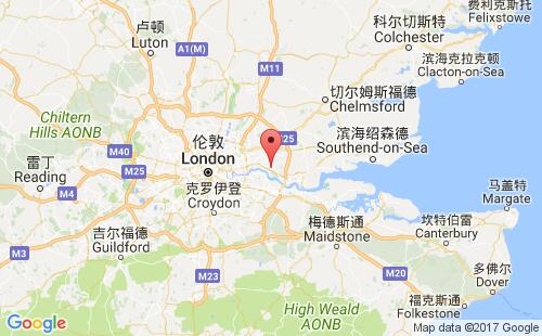 英國(guó)港口雷納姆rainham港口地圖