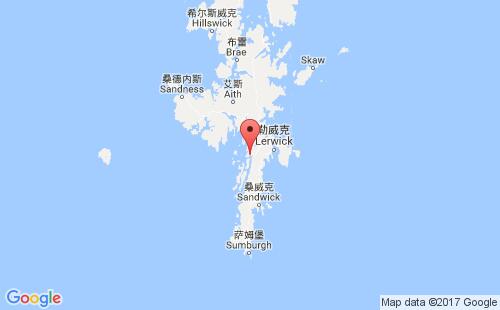 英國港口斯卡洛韋scalloway港口地圖