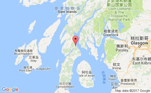 英國(guó)港口塔伯特tarbert港口地圖