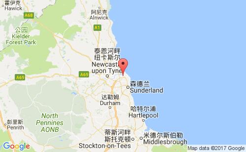 英國港口太恩港tyne dock港口地圖