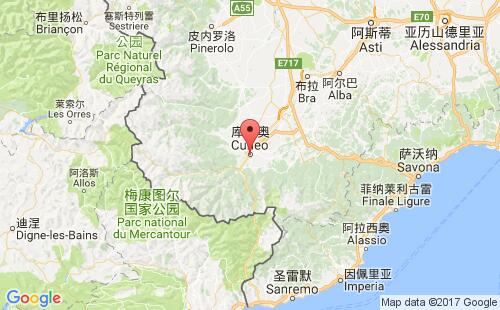 意大利港口庫內奧cuneo港口地圖