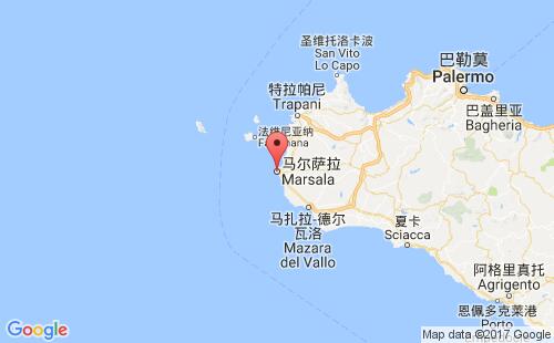 意大利港口馬爾薩拉marsala港口地圖