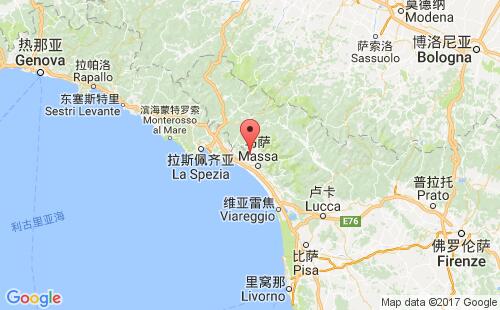 意大利港口馬里納迪卡拉拉carrara港口地圖