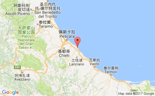 意大利港口奧托納ortona港口地圖