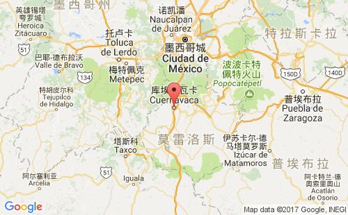 墨西哥海運(yùn)港口庫(kù)埃納瓦卡cuernavaca港口地圖