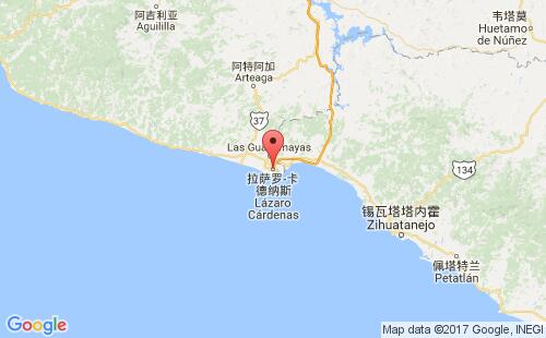 墨西哥海運(yùn)港口拉薩羅卡德納斯lazaro cardenas港口地圖