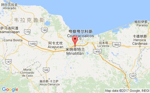 墨西哥海運(yùn)港口米納蒂特蘭minatitlan港口地圖