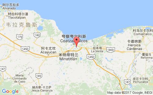 墨西哥海運(yùn)港口南吉塔nanchital港口地圖