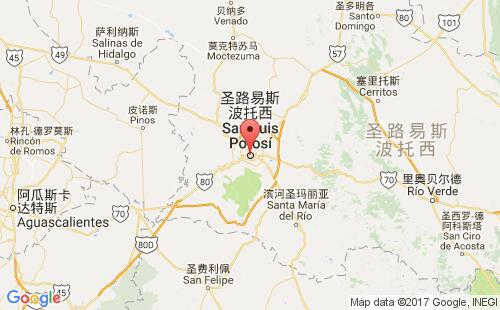 墨西哥海運(yùn)港口圣路易斯波托西san luis potosi港口地圖