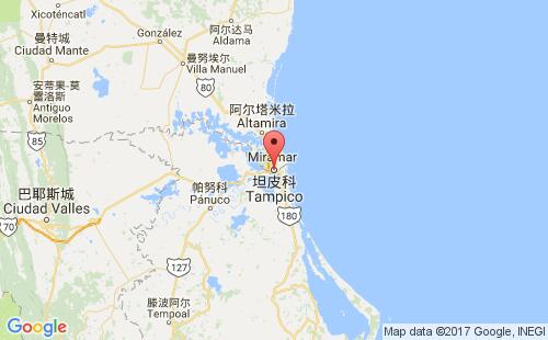墨西哥海運港口坦皮科tampico港口地圖