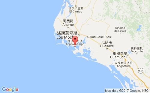 墨西哥海運港口托波洛班波topolobampo港口地圖