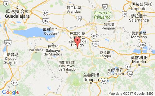 墨西哥海運(yùn)港口薩莫拉-德伊達(dá)爾戈zamora,mx港口地圖