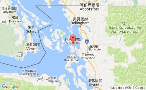 美國海運港口阿納科特斯anacortes港口地圖