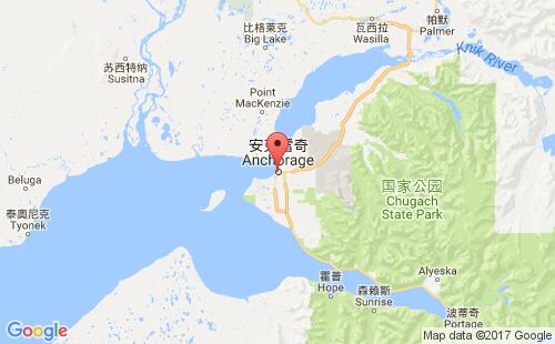 美國海運(yùn)港口安科雷奇anchorage港口地圖
