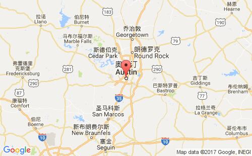 美國海運港口奧斯汀austin,tx港口地圖