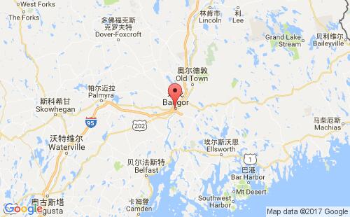 美國海運(yùn)港口班戈bangor,me港口地圖