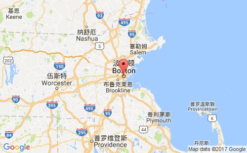 美國(guó)海運(yùn)港口波士頓boston,ma港口地圖