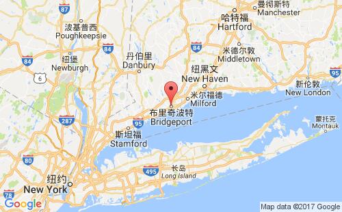 美國(guó)海運(yùn)港口布里奇波特bridgeport港口地圖